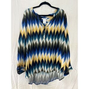 K. Jordan Woman's Multi Color Shirt Blouse Tunic Pull Over Plus‎ Size 3X